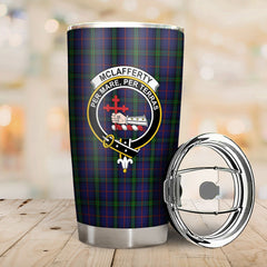 Clan McLafferty Tartan Crest Tumbler IK22 Clan Hall Tartan Today