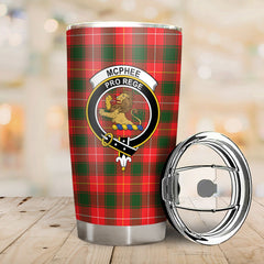 Clan McPhee Tartan Crest Tumbler KK32 Clan Hall Tartan Today