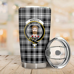 Clan Menzies Black _ White Modern Tartan Crest Tumbler XA15 Clan Menzies Tartan Today