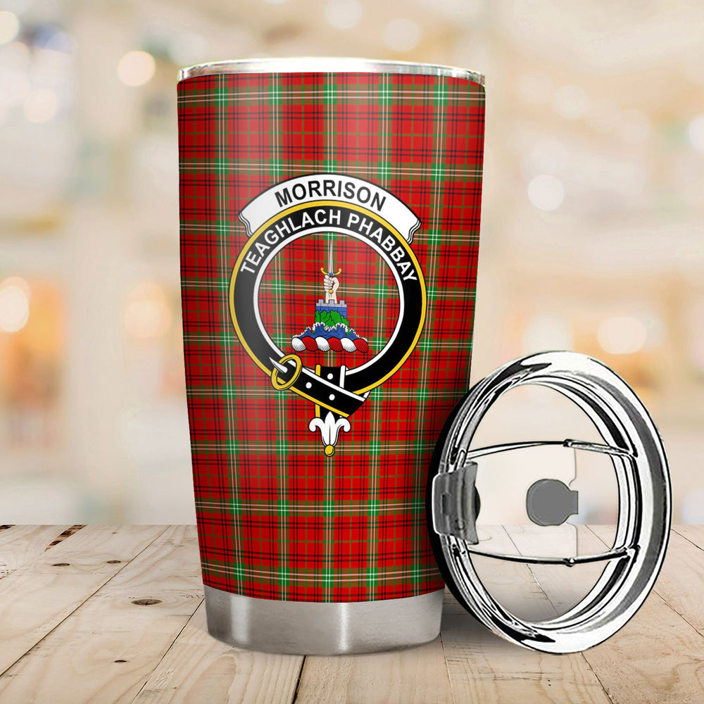 Clan Morrison Red Modern Tartan Crest Tumbler XJ16 Clan Morrison Tartan Today