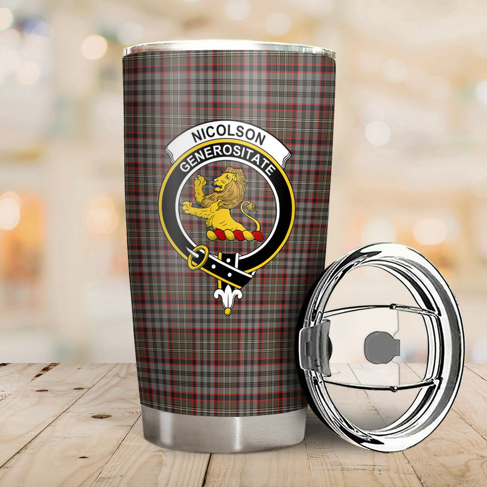 Clan Nicolson Hunting Weathered Tartan Crest Tumbler RK25 Clan Nicolson Tartan Today