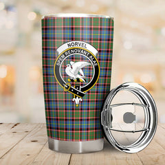 Clan Norvel (or Norvill) Tartan Crest Tumbler SD92 Clan Norvel Tartan Today
