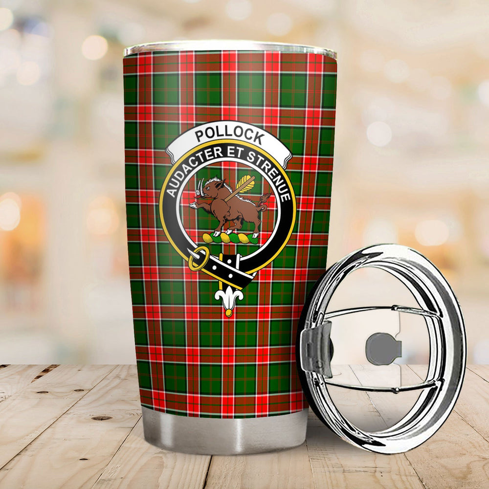 Clan Pollock Tartan Crest Tumbler IH17 Clan Pollock Tartan Today