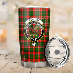Clan Pollock Tartan Crest Tumbler IH17 Clan Pollock Tartan Today