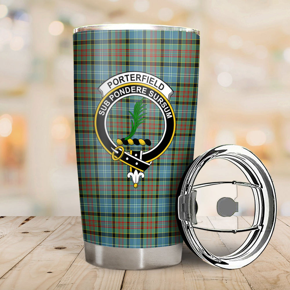 Clan Porterfield Tartan Crest Tumbler GX93 Clan Hall Tartan Today