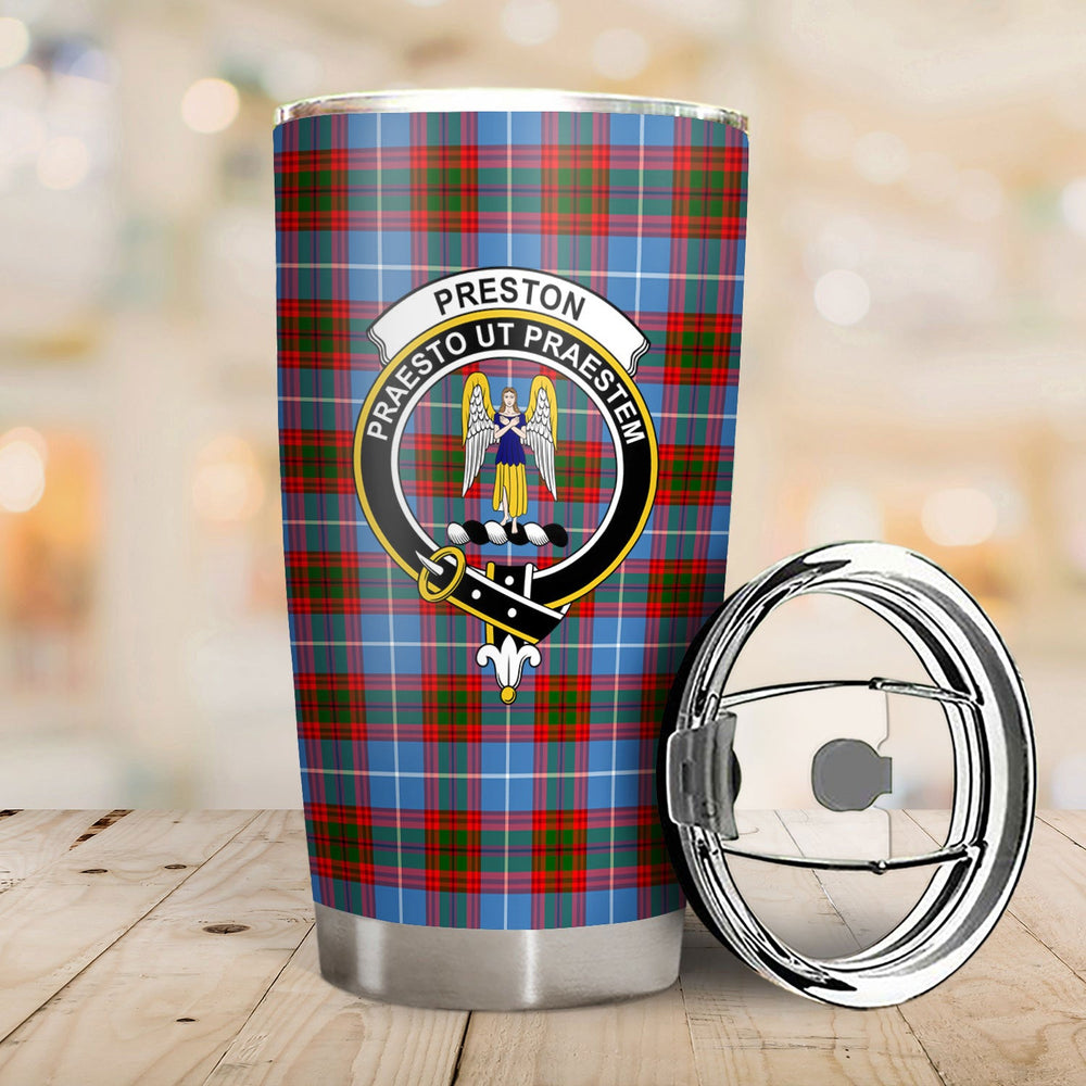 Clan Preston Tartan Crest Tumbler BW16 Clan Preston Tartan Today