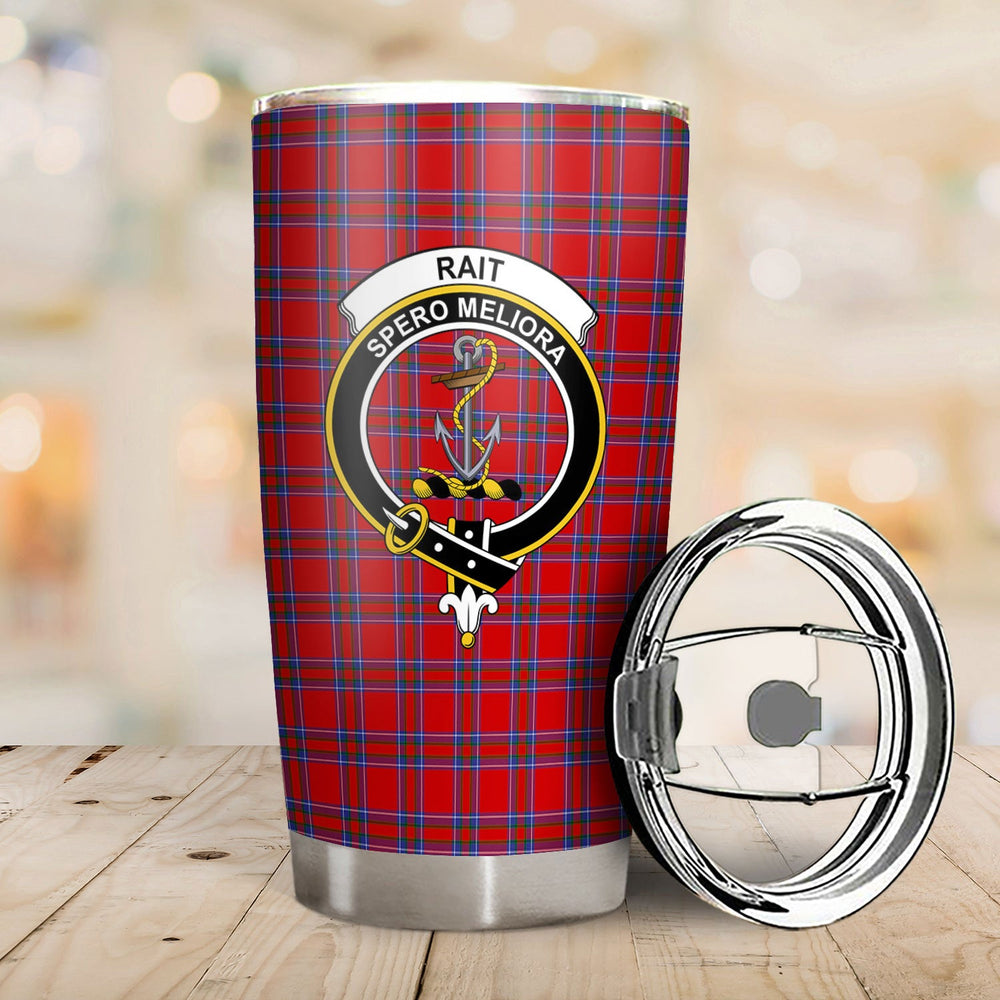 Clan Rait Tartan Crest Tumbler QN97 Clan Rait (Rait Tartan) Tartan Today