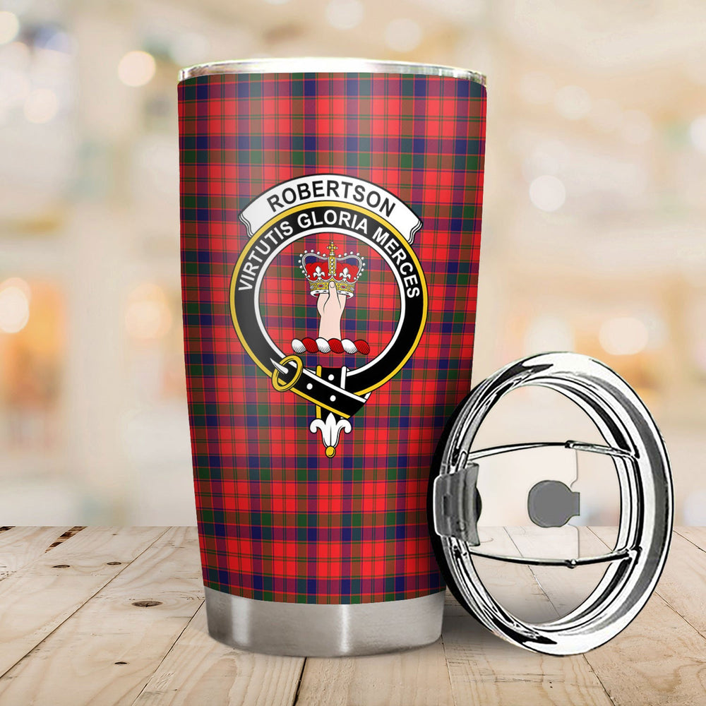 Clan Robertson Modern Tartan Crest Tumbler GW81 Clan Robertson Tartan Today