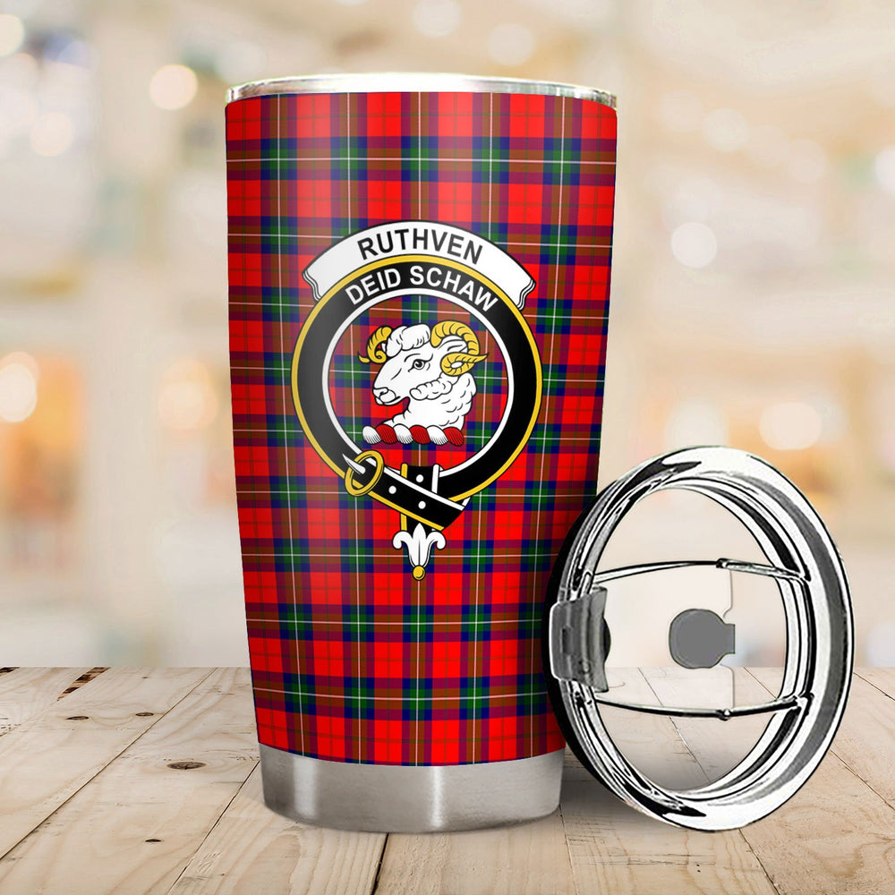Clan Ruthven Modern Tartan Crest Tumbler FH47 Clan Ruthven Tartan Today