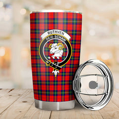 Clan Ruthven Modern Tartan Crest Tumbler FH47 Clan Ruthven Tartan Today
