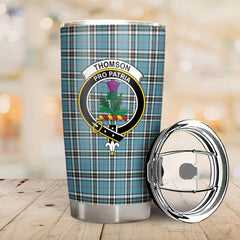 Clan Thomson Blue Tartan Crest Tumbler MI47 Clan Thomson Tartan Today