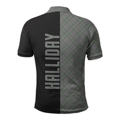 Clan Halliday Tartan Polo Shirt Half of Me - Cross Style JW77 Halliday Tartan Tartan Polo