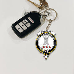 Clan MacLean Tartan Crest Keychain UC84 Clan Hall Tartan Today