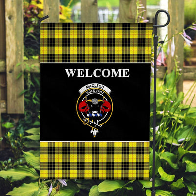 Clan MacLeod of Lewis Tartan Crest Black Garden Flag QA60