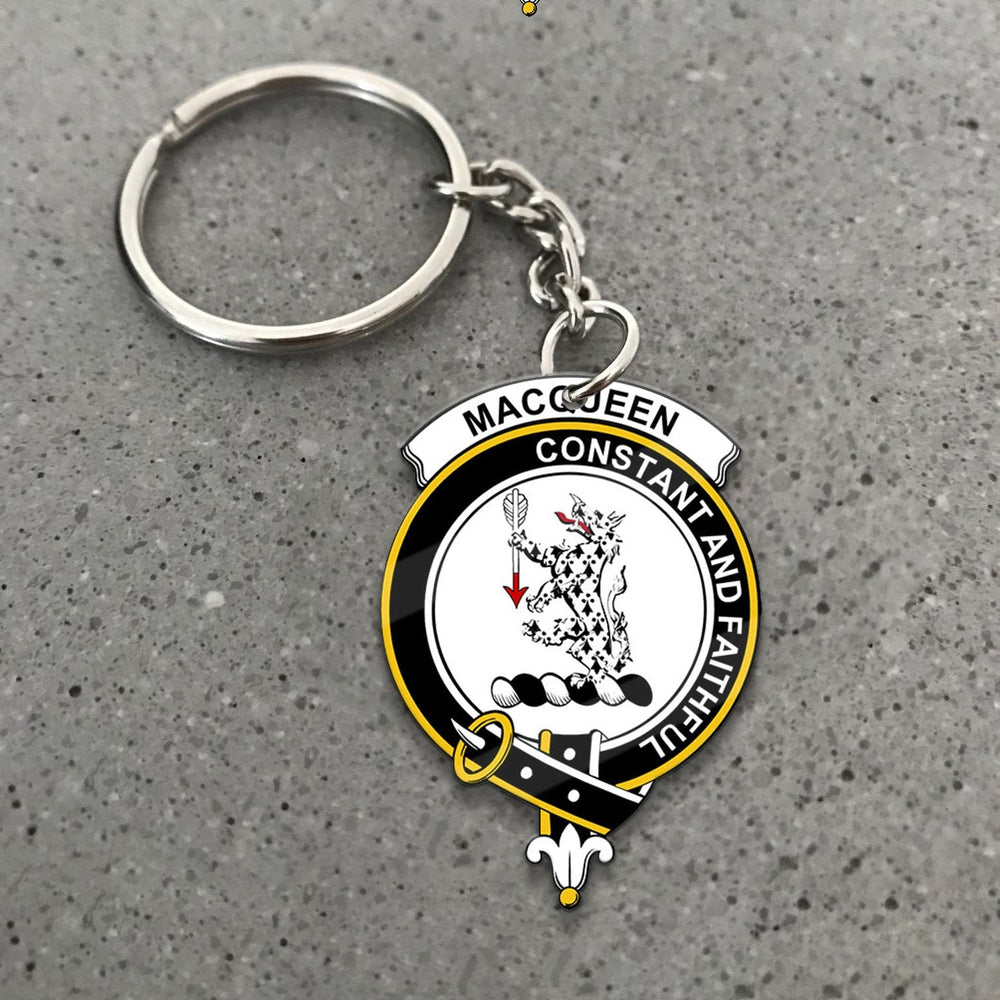 Clan MacQueen Tartan Crest Keychain VX48 Clan MacQueen Tartan Today