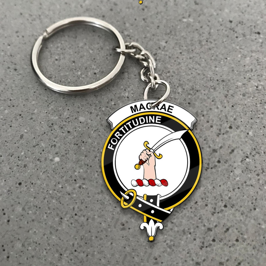 Clan MacRae Tartan Crest Keychain