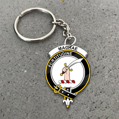 Clan MacRae Tartan Crest Keychain
