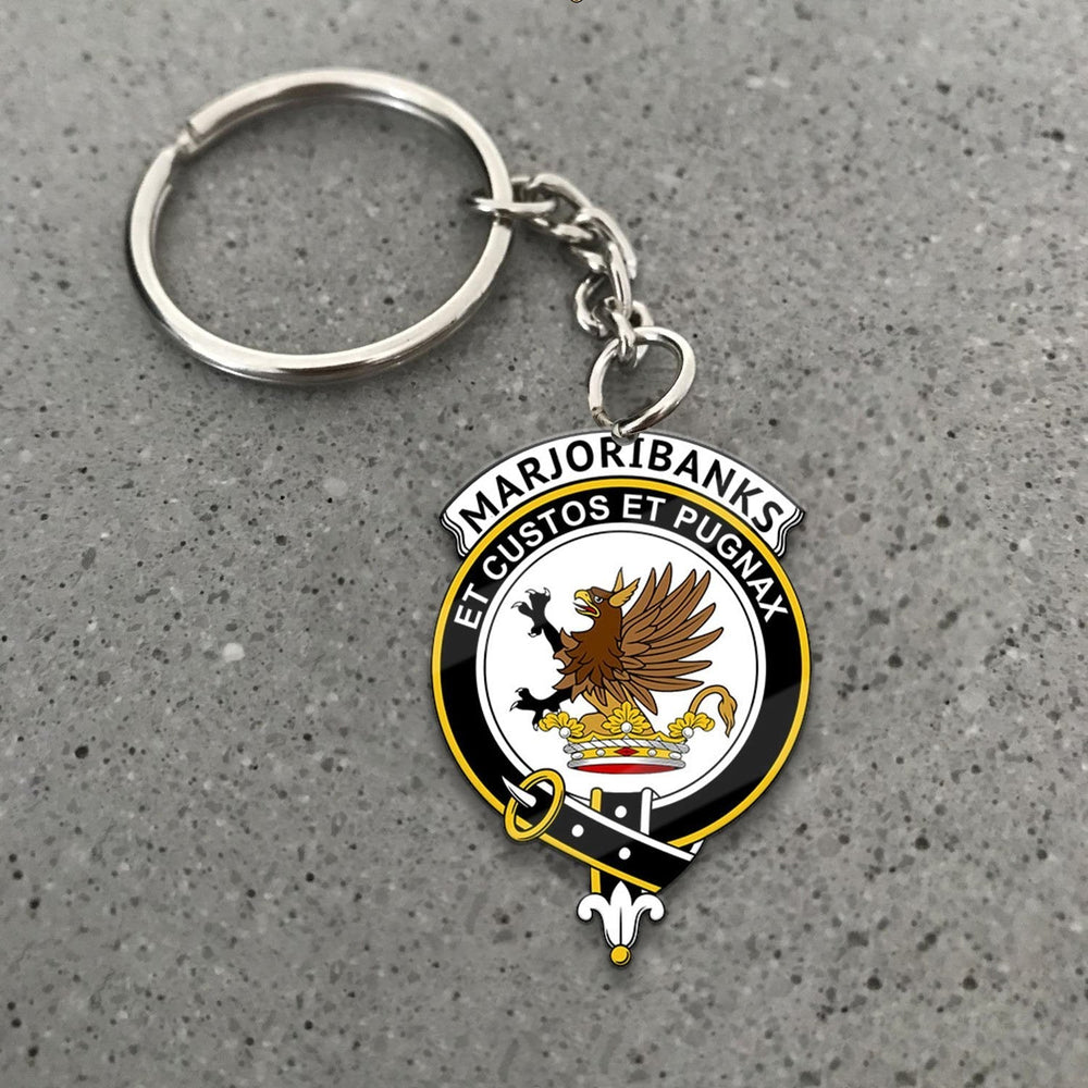 Clan Marjoribanks Tartan Crest Keychain DP37 Clan Marjoribanks Tartan Today
