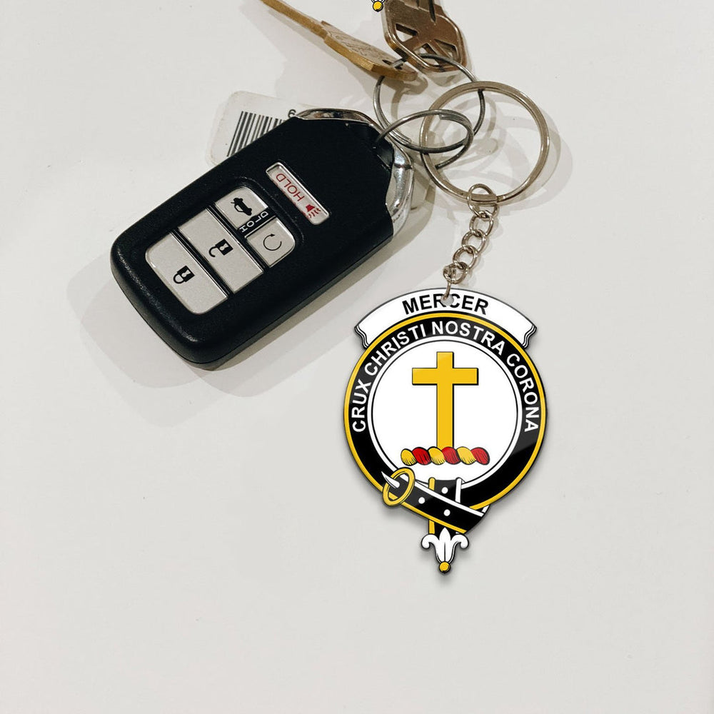 Clan Mercer Tartan Crest Keychain QT48 Clan Mercer Tartan Today
