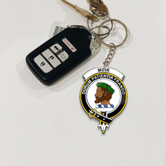 Clan Muir Tartan Crest Keychain HF19 Clan Muir_More Tartan Today