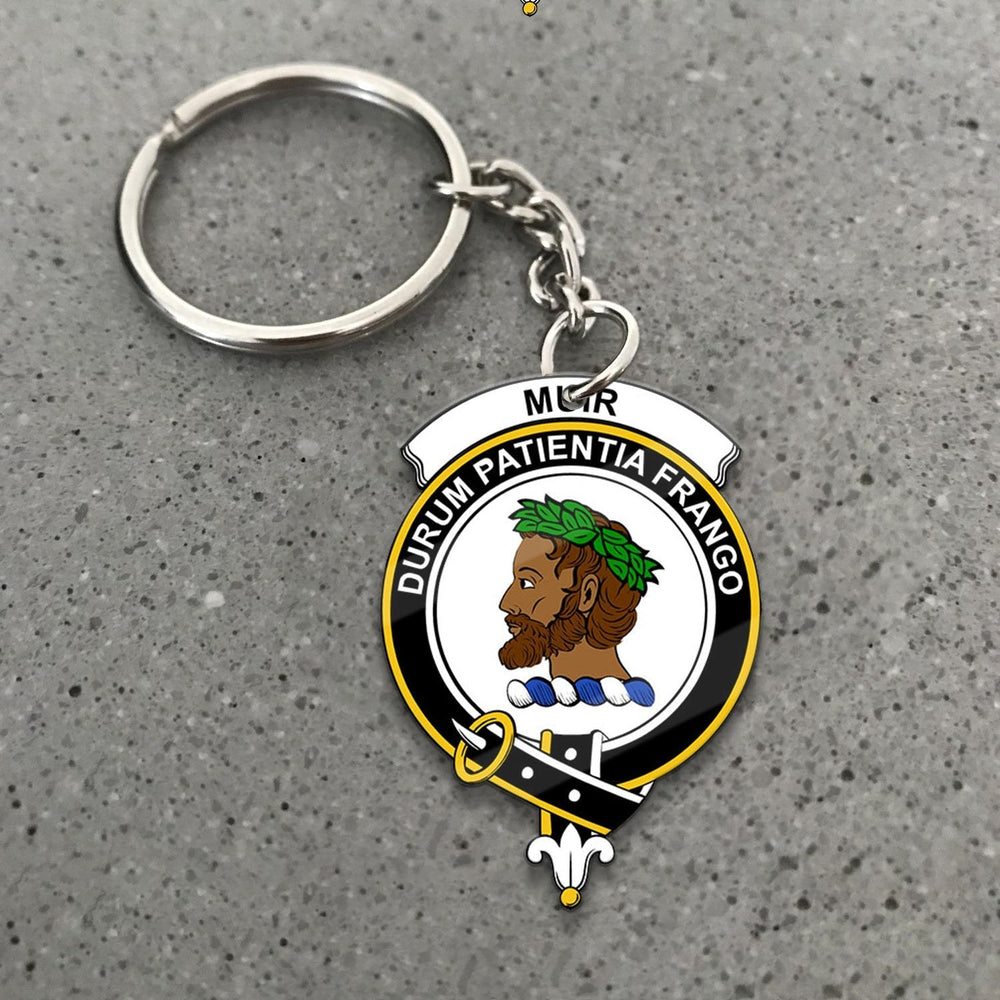 Clan Muir Tartan Crest Keychain HF19 Clan Muir_More Tartan Today
