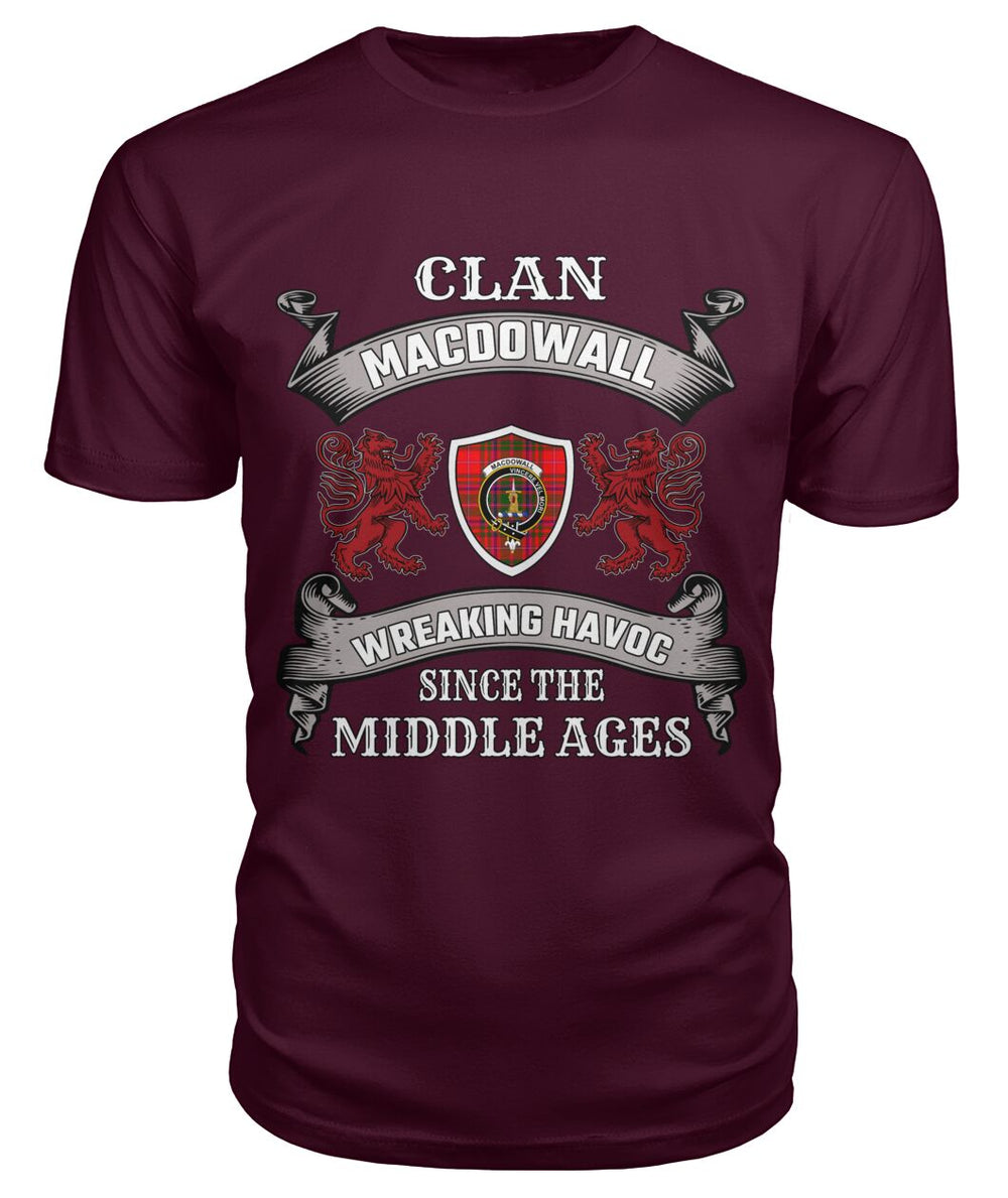 Clan MacDowall Family Tartan 2D T-shirt UM60 MacDowall Tartan Clan Tartan T-Shirt Maroon S MacDowall Tartan Clan