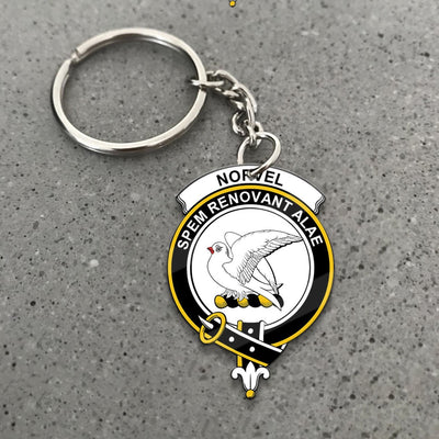 Clan Norvel Tartan Crest Keychain