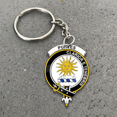 Clan Purves Tartan Crest Keychain DP58 Clan Purves Tartan Today