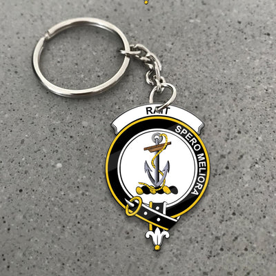 Clan Rait Tartan Crest Keychain