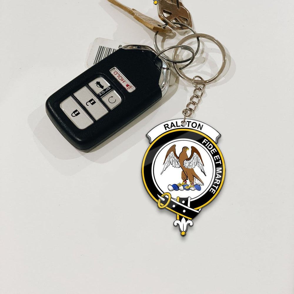 Clan Ralston Tartan Crest Keychain YY41 Clan Ralston Tartan Today