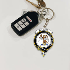 Clan Ralston Tartan Crest Keychain YY41 Clan Ralston Tartan Today