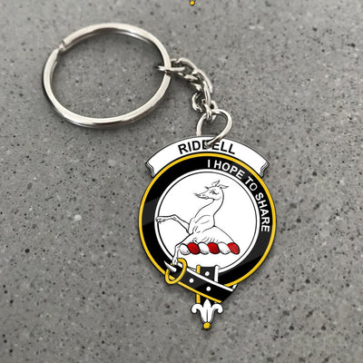 Clan Riddell Tartan Crest Keychain
