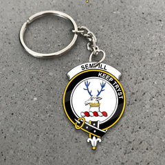 Clan Sempill Tartan Crest Keychain KM30 Clan Sempill Tartan Today