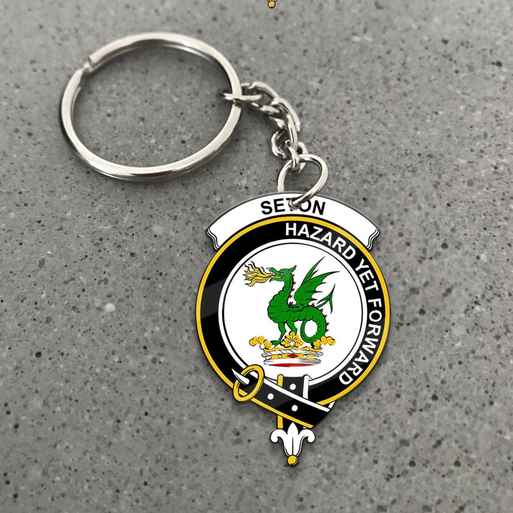 Clan Seton Tartan Crest Keychain ZX78 Clan Seton Tartan Today