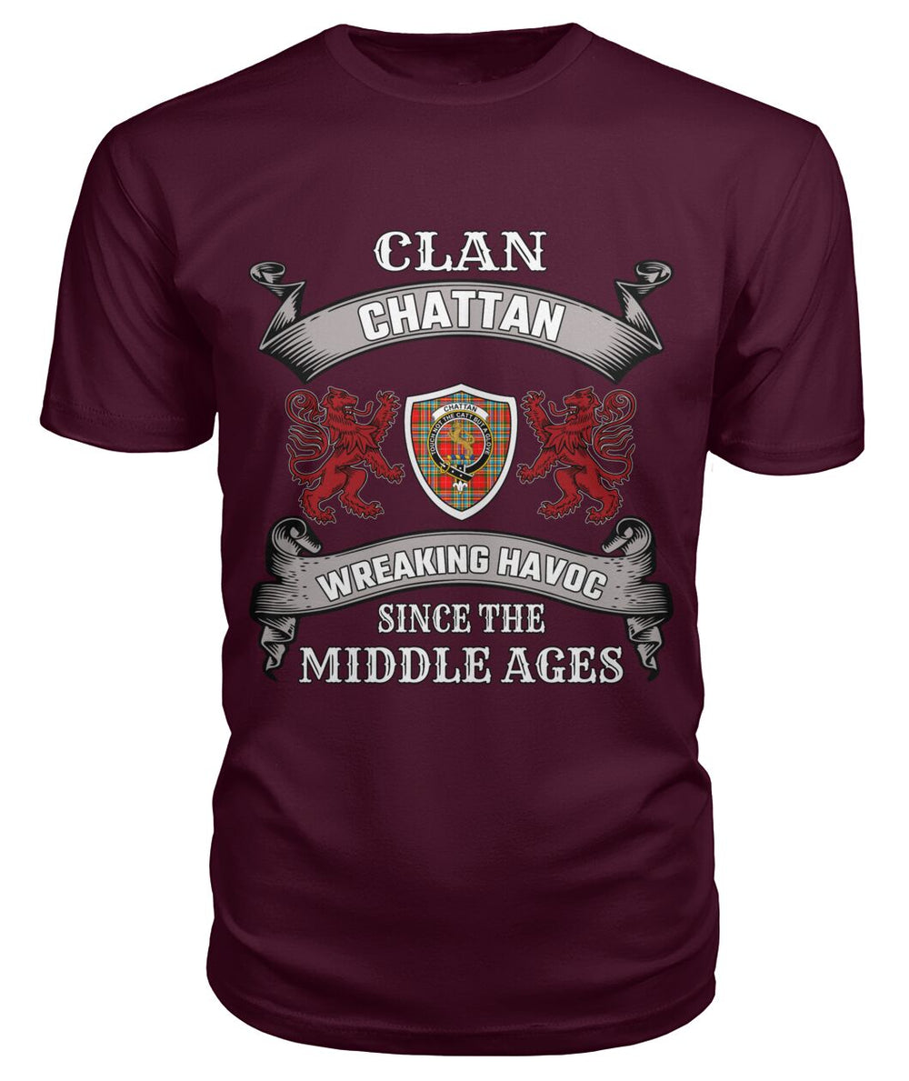 Clan Chattan Family Tartan 2D T-shirt EN51 Chattan Tartan Clan Tartan T-Shirt Maroon S Chattan Tartan Clan