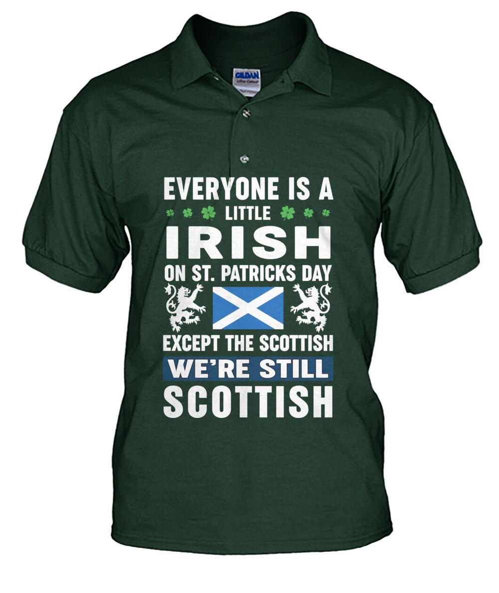 Clan Irish on St Patrick's Day Except Scottish Polo Shirt BK54 Irish on St Patrick's Day Except Scottish Tartan Polo