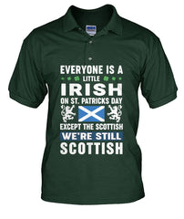 Clan Irish on St Patrick's Day Except Scottish Polo Shirt BK54 Irish on St Patrick's Day Except Scottish Tartan Polo