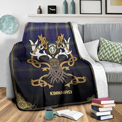 Clan Kinnaird Tartan Crest Premium Blanket Celtic Stag Style RC28 Clan Kinnaird Tartan Today