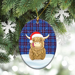 Clan Elliot Modern Tartan Christmas Ceramic Ornament Highland Cows Style DL25 Elliot Modern Tartan Tartan Ornament