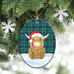 Clan Keith Ancient Tartan Christmas Ceramic Ornament Highland Cows Style LH26 Keith Ancient Tartan Tartan Ornament