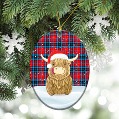 Clan MacTavish Modern Tartan Christmas Ceramic Ornament Highland Cows Style MP40 MacTavish Modern Tartan Tartan Ornament