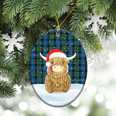 Clan McCurdy or MacKirdy Tartan Christmas Ceramic Ornament Highland Cows Style ZK25 McCurdy or MacKirdy Tartan Tartan Ornament