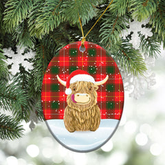 Clan McPhee Tartan Christmas Ceramic Ornament Highland Cows Style YS41 McPhee Tartan Tartan Ornament