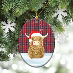 Clan Straiton Tartan Christmas Ceramic Ornament Highland Cows Style EX93 Straiton Tartan Tartan Ornament