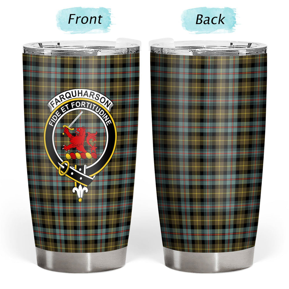 Clan Farquharson Weathered Tartan Crest Tumbler GI58 Clan Farquharson Tartan Today