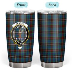 Clan Fraser (of Lovat) Hunting Ancient Tartan Crest Tumbler HS14 Clan Fraser Tartan Today