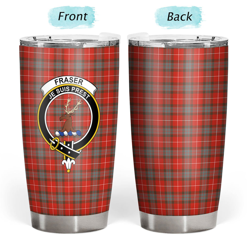 Clan Fraser (of Lovat) Weathered Tartan Crest Tumbler CE35 Clan Fraser Tartan Today