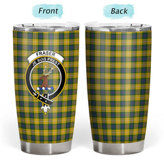 Clan Fraser (of Lovat) Yellow Tartan Crest Tumbler OK76 Clan Fraser Tartan Today