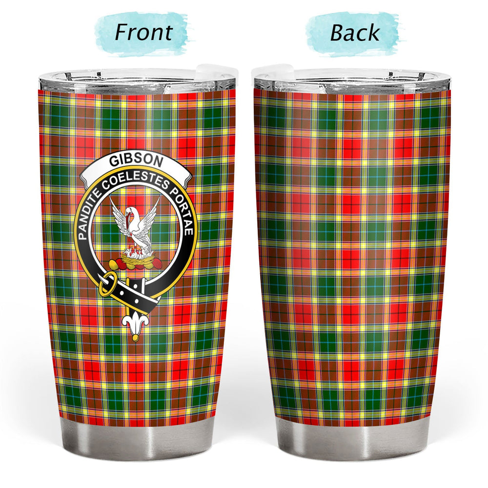 Clan Gibson Tartan Crest Tumbler JO87 Clan Hall Tartan Today