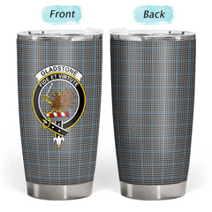 Clan Gladstone Tartan Crest Tumbler CM52 Clan Hall Tartan Today